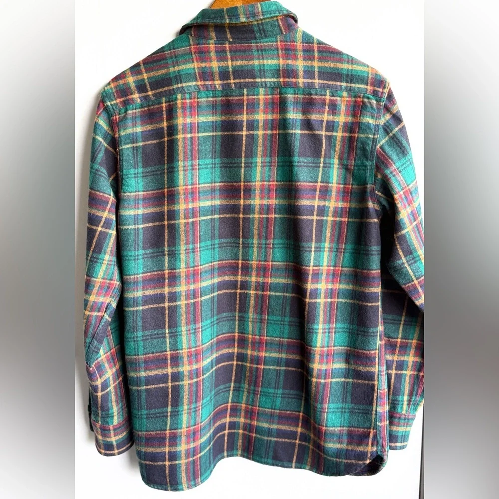 Levi’s Green Plaid Flannel Shirt Tartan Button Front Relaxed Fit S